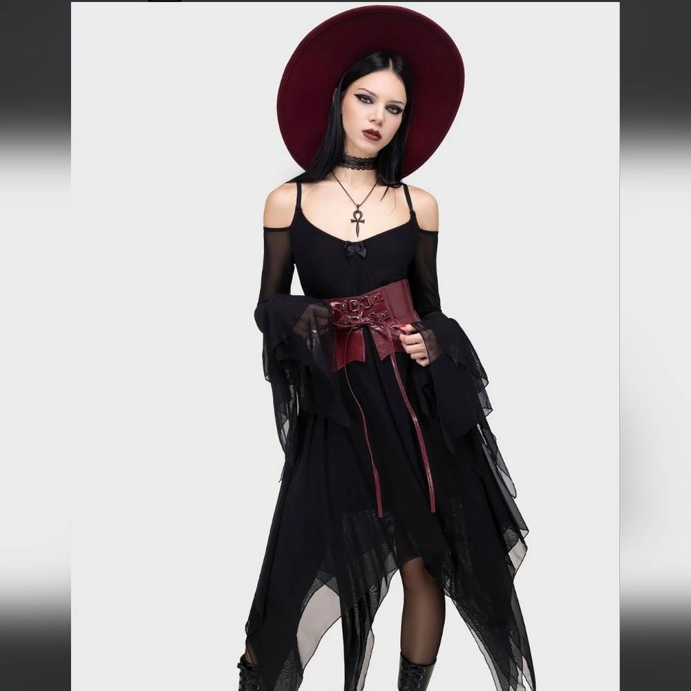 Killstar Dark Red Corset Belt - Picture 2 of 4